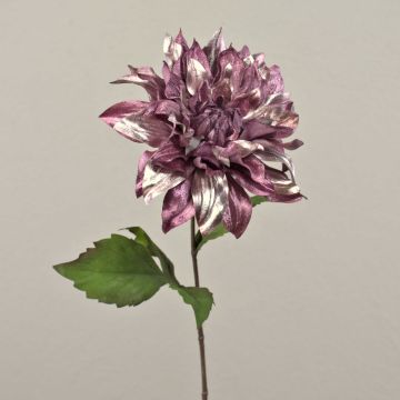 Velvet artificial dahlia ‘MINBU’, antique lilac, 60cm, Ø17cm