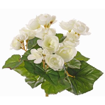 Artificial begonia 'BIRMA' on a stem, cream, 8"/20cm, Ø1.2"-2"/3-5cm