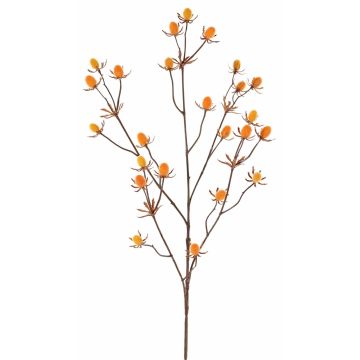 Plastic noble thistle LOUKAS, yellow-orange, 70cm, Ø1–1.5cm