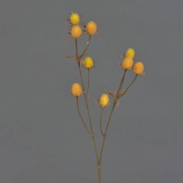 Plastic noble thistle LOUKAS, yellow-orange, 45 cm, Ø 1–1.5 cm