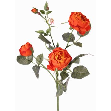 Decorative flower, rose branch, DIAMANTIS, orange, 75 cm, Ø 5–8 cm Decorative flower, rose branch, DIAMANTIS, orange, 75 cm, Ø 5–8 cm
