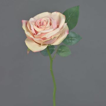 Artificial rose NIKOLETA, pink-cream, 30cm, Ø12cm