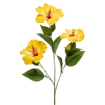 AMADOU artificial hibiscus branch with flowers, yellow, 80 cm AMADOU artificial hibiscus branch with flowers, yellow, 80 cm