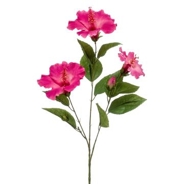 AMADOU artificial hibiscus branch with flowers, pink, 80cm AMADOU artificial hibiscus branch with flowers, pink, 80cm