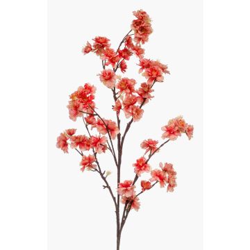 Large artificial cherry blossom branch GIMA with blossoms, coral, 120cm