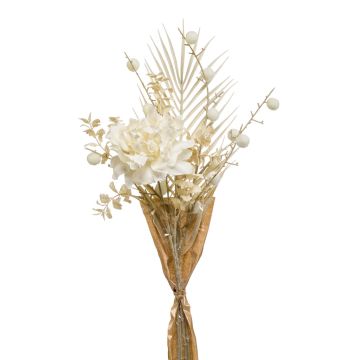 AYMA artificial peony bouquet with balloon spurge, cream, 60 cm