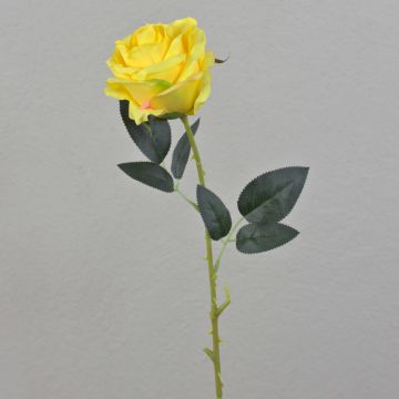 ELEAZAR artificial rose, yellow, 65cm, Ø9cm