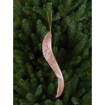 Acrylic ornament Angel wings FASITA, glitter, gold, 6"/15cm