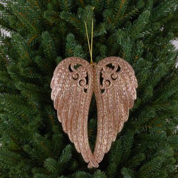 Acrylic ornament Angel wings FASITA, glitter, gold, 5.9"/15cm Acrylic ornament Angel wings FASITA, glitter, gold, 5.9"/15cm