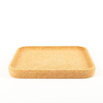 Square cork tray FUENTES made of agglomerated cork, natural, 11"x11"x1.2"/29x29x3cm