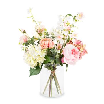 Decorative summer bouquet SHAMSI, pink-white, 18"/45cm, Ø24"/60cm