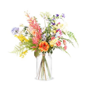 Decorative spring bouquet AVIV, pink-purple-yellow, 30"/75cm, Ø22"/55cm Decorative spring bouquet AVIV, pink-purple-yellow, 30"/75cm, Ø22"/55cm