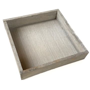 Square decorative wooden tray MARTAL, natural lightly whitewashed, 12"x12"x1.6"/30x30x4cm