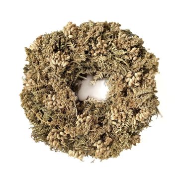Dried flower wreath MACARENA on straw wreath, giant fennel, beige-nature, Ø10"/25cm