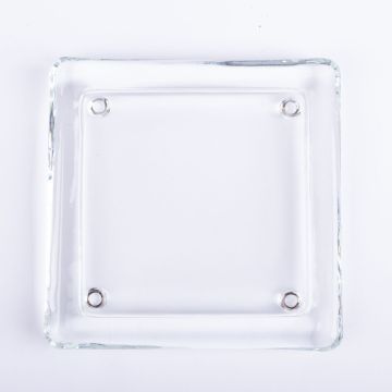 Square glass candle holder VINCENTIA, clear, 5.4"x5.4"/13,6x13,6cm