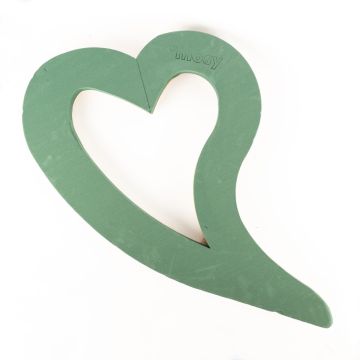®mosy Ökodur floral foam car heart with tail ADLEYA, wedding decoration, with suction cup, natural wood base, green, 71x54x5cm