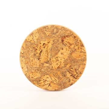 Round coaster made of agglomerated cork MANARA, natural-black, 0.8"/2cm, Ø10"/24,5cm