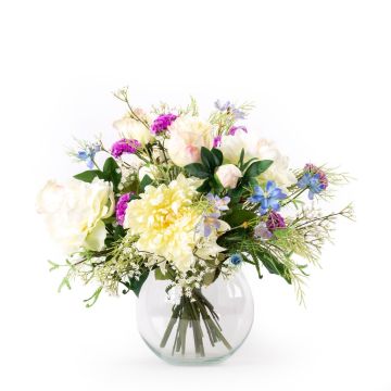 Udo's choice: Artificial Summer bouquet CALANTHE, white-purple-blue, 45cm, Ø55cm Udo's choice: Artificial Summer bouquet CALANTHE, white-purple-blue, 45cm, Ø55cm