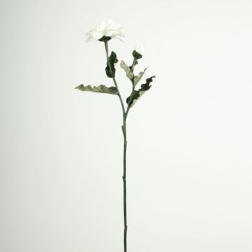 Artificial flower branch Zinnia GUNDISINE, Eco Collection, white-purple, 26"/65cm, Ø3.5"/9cm