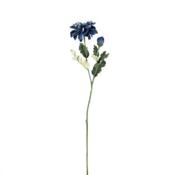 Artificial flower branch Zinnia GUNDISINE, Eco Collection, royal blue, 26"/65cm, Ø3.5"/9cm