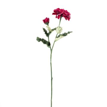 Artificial flower branch Zinnia GUNDISINE, Eco Collection, dark pink, 26"/65cm, Ø3.5"/9cm