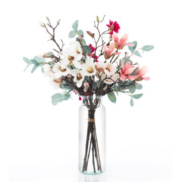 Decorative magnolia bouquet MERISA, white-pink, 70cm, Ø40cm Decorative magnolia bouquet MERISA, white-pink, 70cm, Ø40cm