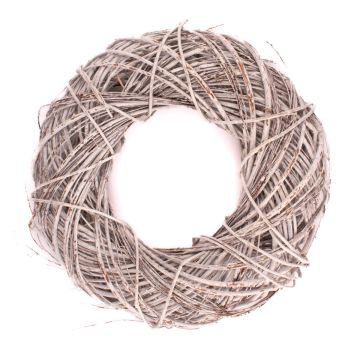 Dried wreath Wicker JOZIAH, white, Ø14"/35cm