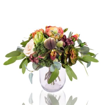 Decorative bouquet of succulents NABINTY, salmon-green, 14"/35cm, Ø14"/35cm Decorative bouquet of succulents NABINTY, salmon-green, 14"/35cm, Ø14"/35cm