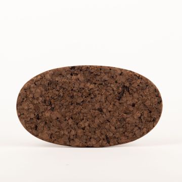 Oval agglomerated cork coaster MANARA, dark, 11"x6"x0.7"/29x16x1,8cm