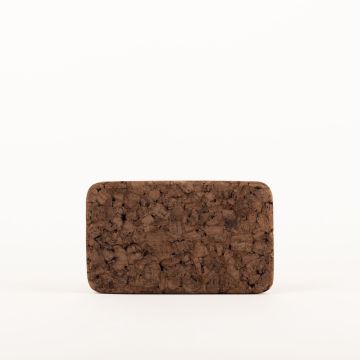Rectangular agglomerated cork coaster MANARA, dark, 8"x4"x0.7"/20x10x1,8cm