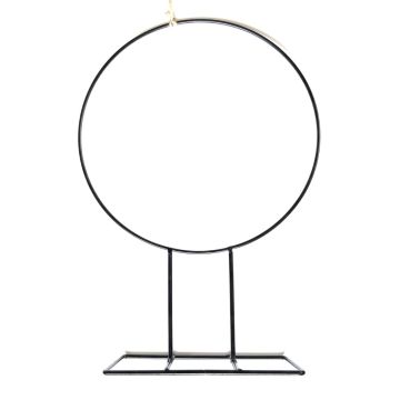 Metal ring FREYDIS with foot, black, 24"/60cm, Ø19"/48cm