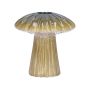 Flower vase made of ceramic RAIMUNDE, mushroom shape, grooves, green, 9,5cm, Ø9cm