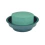 OASIS Ideal Wet florist sponge Cylinder LOVRO in plastic bowl, green, 2"/5cm, Ø4.7"/12cm