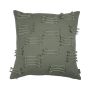 Decorative cushion ANISHA, grass green, with ruffles, 18"x18"/45x45cm