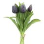 False tulip bouquet LONA, black-white, 12"/30cm, Ø8"/20cm