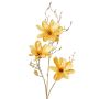 False magnolia branch LEAFY, yellow-gold, 4ft/115cm