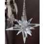 Acrylic hanging ornament Star MABOU, glitter, silver-white, 4"/10cm, Ø4"/10cm