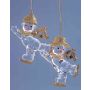 Decorative acrylic pendant snowman, 2 pieces, glitter, gold, 1.2"x3.1"/3x8cm