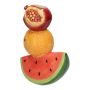 Single stem vase Pomegranate orange watermelon TILLAS made of ceramic, red-yellow-green, 5.8"x3.1"x8"/14,8x8x21cm