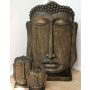 Buddha head YUVA, bronze, 31"x15"x4ft/79x37x120cm