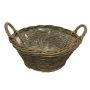 Rattan basket ASIA made of wood, brown, 7"/18cm, Ø17"/43cm