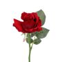 Artificial rose ELLI, red, 12"/30cm, Ø 2.4"/6cm