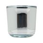 Tealight holder NICK made of glass, shiny-silver, 7,5cm, Ø7,5cm