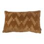 Soft velvet cushion ANJALI, cappuccino, zigzag structural pattern, 20"x12"/50x30cm