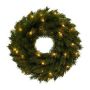 Decorative fir wreath JOTRA, LEDs, battery, crossdoor, green, Ø16"/40cm