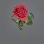 Artificial flower rose SIMONY, red, 18"/45cm, Ø 3.1"/8cm