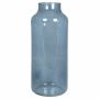 Glass flower vase SIARA, blue-transparent, 14"/35 cm, Ø 6"/15 cm