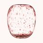 Bellied glass vase RUSSELL, leopard pattern, red-clear, 26cm, Ø22,4cm