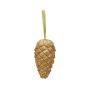 Hanging ornament Fir cone VINCENT, gold, glitter, 7"/18cm