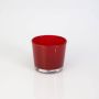 Small storm light / glass vase ALENA, red, 3.3" / 8,5cm, Ø 3.9" / 10cm